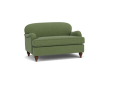 Green Linen Loveseat Armchair Sofabed - Traditional Style Single Chair Bed - Lincoln Range - thumbnail 1