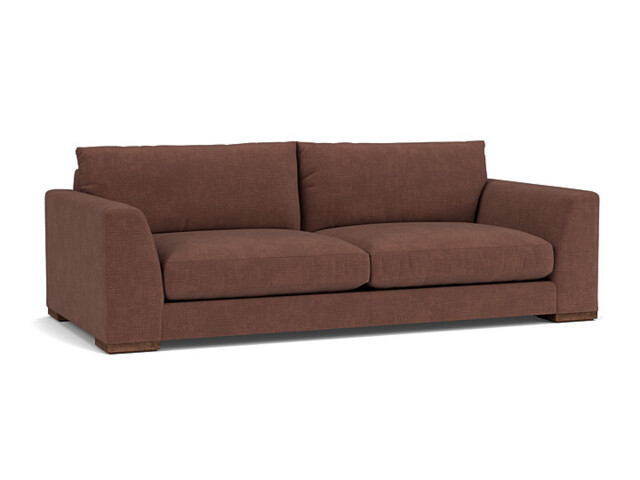 Purple Velvet 3 Seater Sofa - Modern Style Chunky Custom Sofa In Easy Clean Velvet - Kingston Range - image 1
