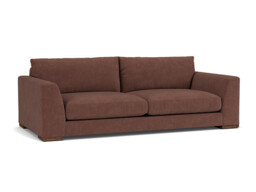 Purple Velvet 3 Seater Sofa - Modern Style Chunky Custom Sofa In Easy Clean Velvet - Kingston Range - thumbnail 1