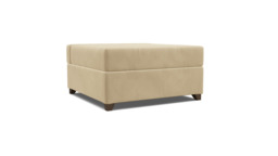 Cream Fabric Footstool Fold Out Bed - Ottoman Pullout Single Bed - Barnet Range - thumbnail 1
