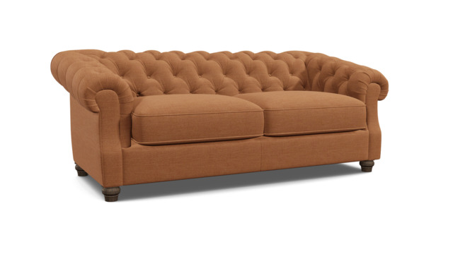 Orange Velvet 3.5 Seater Sofabed - Traditional Fold Out Custom Sofa Bed In Stain Resistant Velvet - Wantage Range - image 1