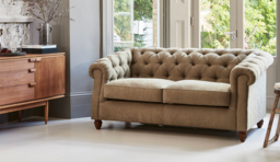 Orange Velvet 3.5 Seater Sofabed - Traditional Fold Out Custom Sofa Bed In Stain Resistant Velvet - Wantage Range - thumbnail 4