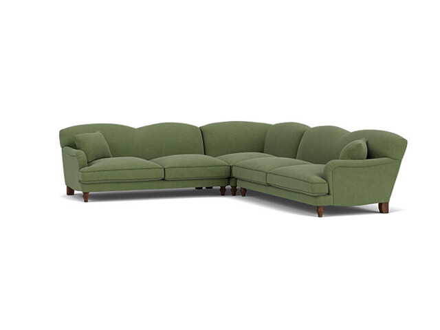 Green 4 Seater Corner Sofa - Traditional Style Fabric Luxury Premium Corner Sofa - Evelyn Range - image 1