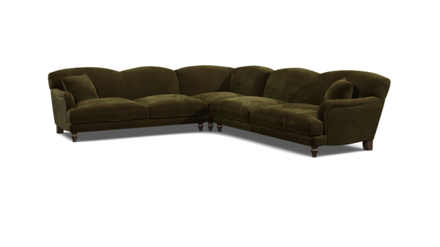 Green 4 Seater Corner Sofa - Traditional Style Fabric Luxury Premium Corner Sofa - Evelyn Range - image 1