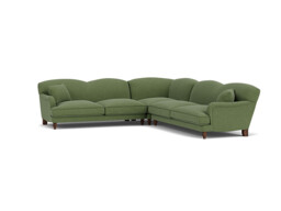 Green 4 Seater Corner Sofa - Traditional Style Fabric Luxury Premium Corner Sofa - Evelyn Range - thumbnail 1