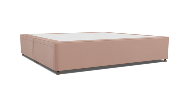 Pink Velvet Emperor Size Bed Divan - Modern Style Divan Base In Stain Resistant Velvet - Barnsley Range - image 1