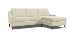 Mid-Century Weymouth 3 Seater White Chaise Sofa Bed, 170+ Customisation Options, UK Crafted - Darlings of Chelsea - thumbnail 1