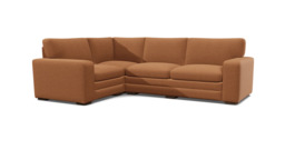 Orange Velvet 3X1.5 Seater Corner Sofabed - Modern Fold Out Custom Sofa Bed In Stain Resistant Velvet - Sloane Range