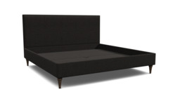 Black Velvet Emperor Size Bed Frame - Traditional Low End With Large Headboard In Easy Clean Velvet - Yarnmouth Range