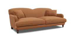 Orange Velvet 4 Seater Sofa - Traditional Style Custom Sofa In Stain Resistant Velvet - Evelyn Range