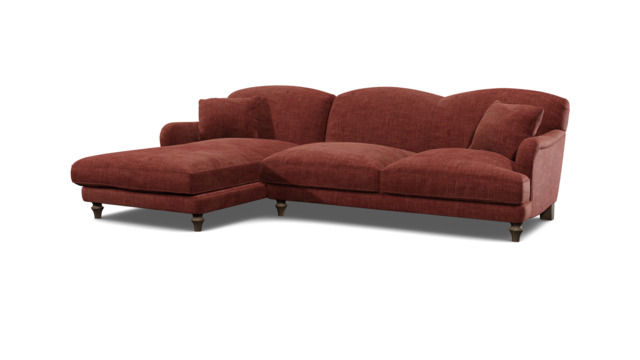 Purple 3 Seater Corner Sofa - Traditional Style Fabric Luxury Premium Corner Sofa - Evelyn Range - image 1