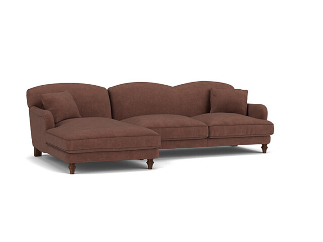 Purple 3 Seater Corner Sofa - Traditional Style Fabric Luxury Premium Corner Sofa - Evelyn Range - image 1