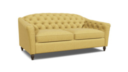 Yellow Velvet 3.5 Seater Sofabed - Traditional Fold Out Custom Sofa Bed In Stain Resistant Velvet - Payton Range