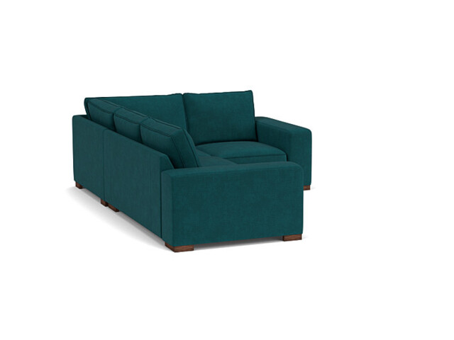 Teal Velvet 3 Seater Left Corner Sofa - Modern Style Custom Sofa In Stain Resistant Velvet - Ashdown Range - image 1