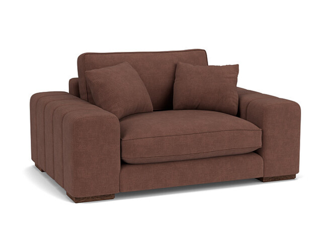 Purple Velvet Loveseat Armchair - Modern Snuggle Cuddler Custom Arm Chair In Easy Clean Velvet - Epping Range - image 1