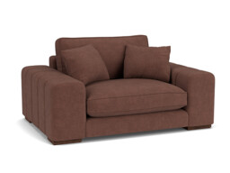 Purple Velvet Loveseat Armchair - Modern Snuggle Cuddler Custom Arm Chair In Easy Clean Velvet - Epping Range - thumbnail 1