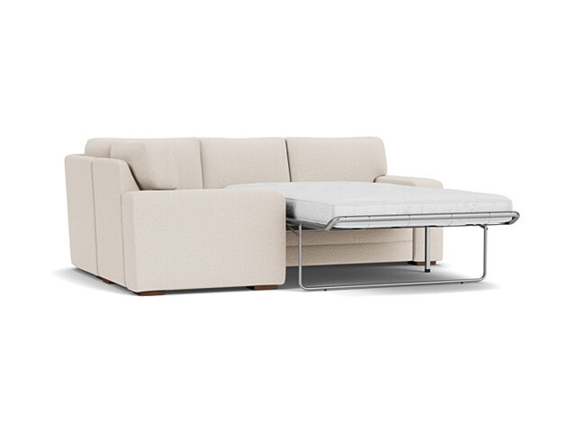 Cream Fabric 1X2.5 Seater Corner Sofabed - Modern Pull Out Custom Sofa Bed - Sloane Range - image 1
