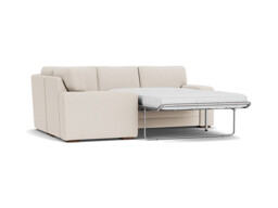Cream Fabric 1X2.5 Seater Corner Sofabed - Modern Pull Out Custom Sofa Bed - Sloane Range