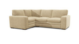 Cream Fabric 1X2.5 Seater Corner Sofabed - Modern Pull Out Custom Sofa Bed - Sloane Range
