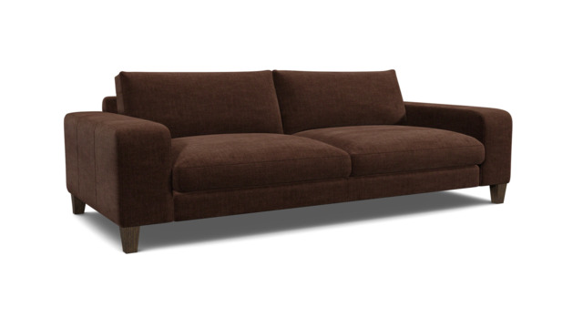 Brown Velvet 3.5 Seater Sofa - Modern Style Custom Sofa In Easy Clean Velvet - Kingly Range - image 1