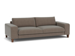 Brown Velvet 3.5 Seater Sofa - Modern Style Custom Sofa In Easy Clean Velvet - Kingly Range - thumbnail 1