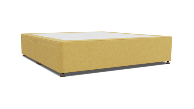 Yellow Velvet Super King Size Bed Divan - Modern Style Divan Base In Stain Resistant Velvet - Barnsley Range - image 1