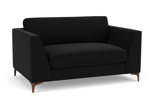 Black Velvet Loveseat Armchair - Modern Snuggle Cuddler Custom Arm Chair In Easy Clean Velvet - Clapham Range - image 1