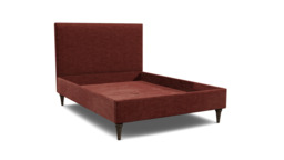 Purple Velvet Double Bed Frame - Traditional Low End With Large Headboard In Easy Clean Velvet - Yarnmouth Range