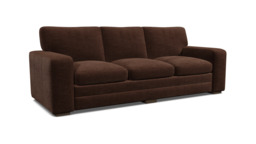 Brown Velvet 4 Seater Sofa - Modern Style Custom Sofa In Easy Clean Velvet - Sloane Range - thumbnail 1