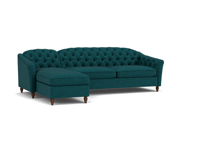 Teal 3.5 Seater Corner Sofa - Traditional Chesterfield Style Fabric Luxury Premium Corner Sofa - Payton Range - image 1