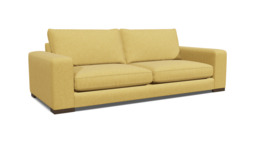 Yellow Velvet 4 Seater Sofa - Modern Style Custom Sofa In Stain Resistant Velvet - Ashdown Range