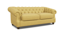 Yellow Velvet 3.5 Seater Sofa - Traditional Chesterfield Style Custom Sofa In Stain Resistant Velvet - Wantage Range - thumbnail 1