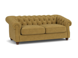 Yellow Velvet 3.5 Seater Sofa - Traditional Chesterfield Style Custom Sofa In Stain Resistant Velvet - Wantage Range