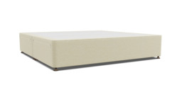 White Chenille Emperor Size Bed Divan - Modern Style Divan Base In Stain Resistant Chenille - Barnsley Range