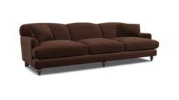Brown Velvet 3 Seater Sofa - Traditional Style Custom Sofa In Easy Clean Velvet - Galloway Range
