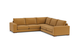 Orange Velvet 4 Seater Corner Sofa - Modern Style Custom Sofa In Stain Resistant Velvet - Ashdown Range - thumbnail 1