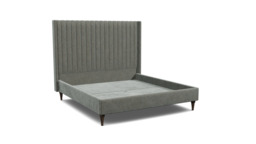 Grey Fabric Super King Size Bed Frame - Modern Style Bed With Headboard In Easy Clean Fabric - Wokingham Range