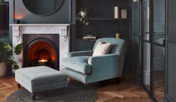 Orange Velvet Armchair - Traditional Ladies Custom Arm Chair In Stain Resistant Velvet - Galloway Range - thumbnail 3