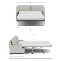Teal Velvet 3 Seater Sofabed - Traditional Fold Out Custom Sofa Bed In Stain Resistant Velvet - Helston Range - thumbnail 5