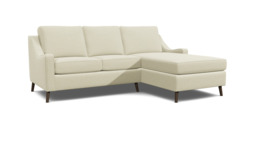 White 2 Seater Corner Sofa - Modern Style Fabric Luxury Premium Corner Sofa - Weymouth Range - thumbnail 1