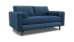 Blue Velvet 2 Seater Sofa - Modern Style Custom Sofa In Easy Clean Velvet - Shoreditch Range