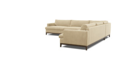 Cream 4 Seater Corner Sofa - Modern Style Fabric Luxury Premium Corner Sofa - Oakham Range