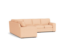 Pink Velvet 4X3 Seater Corner Sofa - Modern Style Custom Sofa In Stain Resistant Velvet - Sloane Range - thumbnail 1