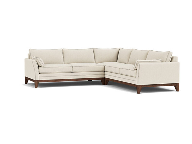 White 3.5 Seater Corner Sofa - Modern Style Fabric Luxury Premium Corner Sofa - Exmouth Range - image 1