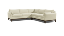 White 3.5 Seater Corner Sofa - Modern Style Fabric Luxury Premium Corner Sofa - Exmouth Range