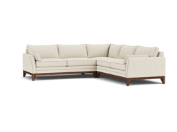White 3.5 Seater Corner Sofa - Modern Style Fabric Luxury Premium Corner Sofa - Exmouth Range - thumbnail 1