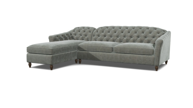 Sophisticated Payton Grey 3.5 Seater Versatile Chaise Sofa Bed, Deep Button Detailing and Customisable - Darlings of Chelsea - image 1