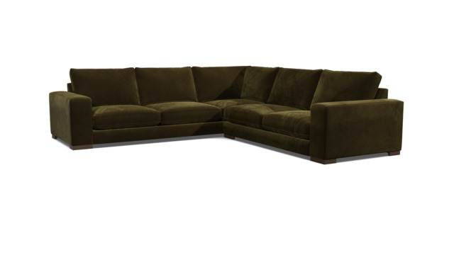 Green Linen 4 Seater Corner Sofa - Modern Style Custom Sofa - Ashdown Range - image 1