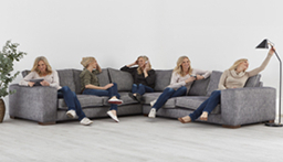 Green Linen 4 Seater Corner Sofa - Modern Style Custom Sofa - Ashdown Range - thumbnail 3