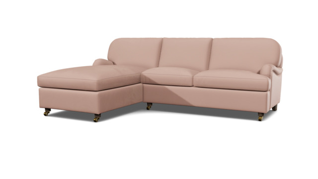 Pink Velvet 3 Seater Sofabed With Chaise - Traditional Fold Out Custom Sofa Bed In Stain Resistant Velvet - Helston Range - image 1